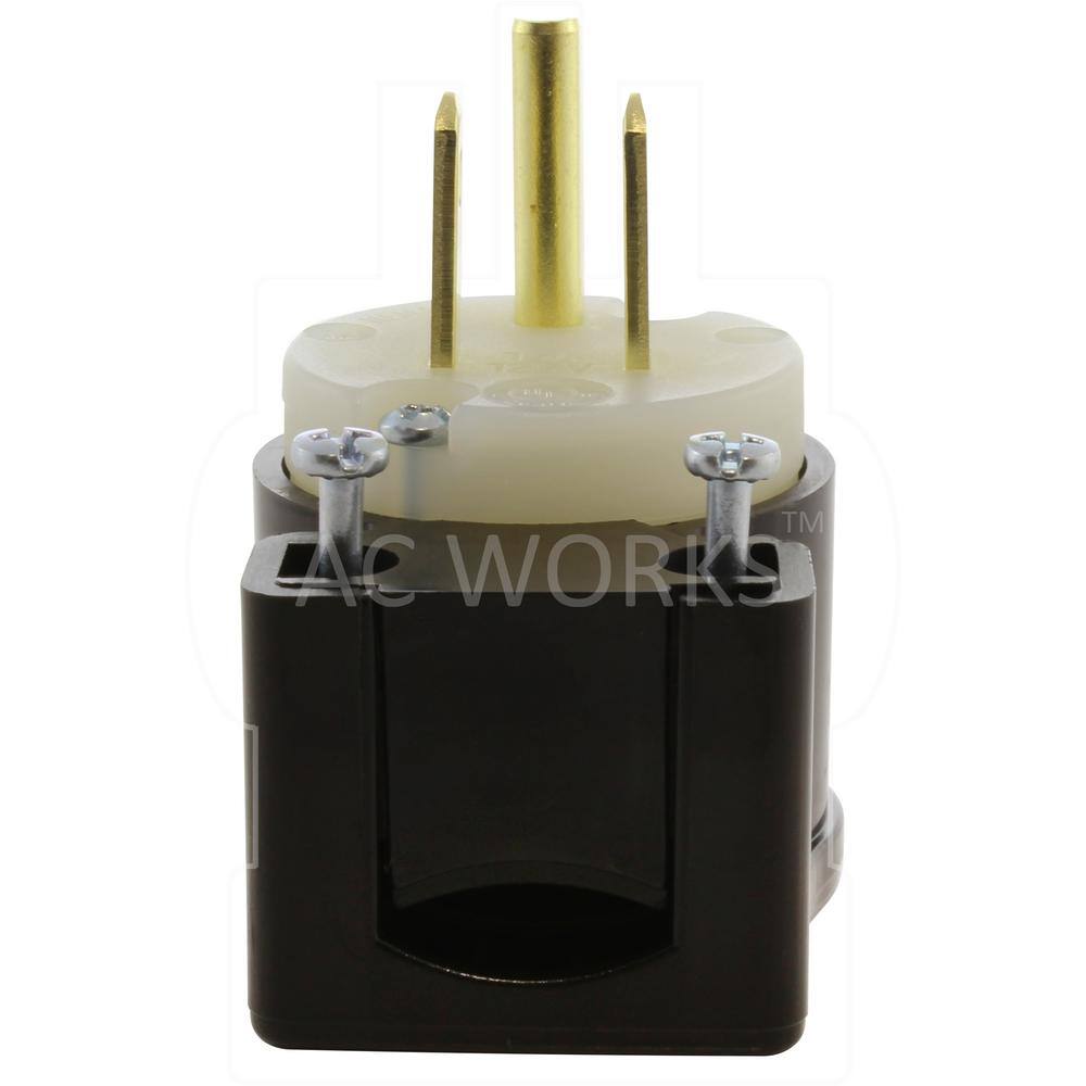 AC WORKS 15 Amp 125-Volt NEMA 5-15P 3-Prong All Angles Elbow Household Male Plug ASE515P