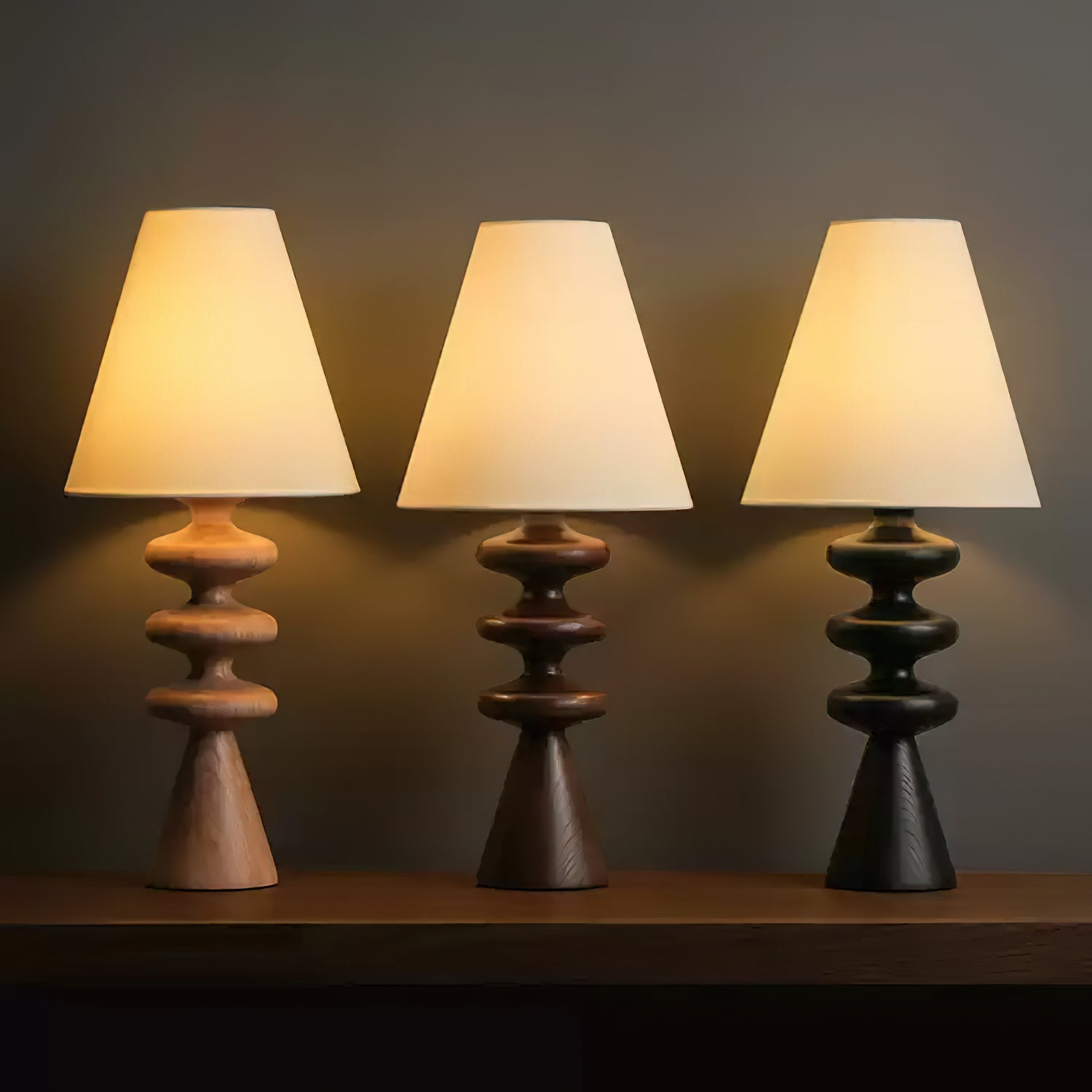 Ripple Wood Table Lamp