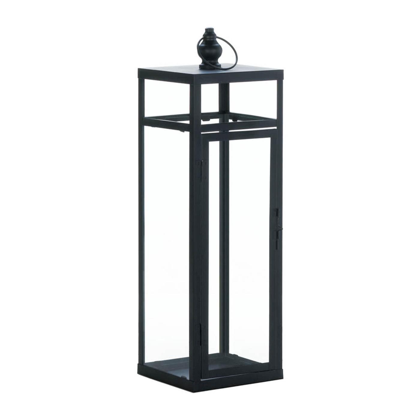 LARGE BLACK DRAMATIC GEOMETRY LANTERN