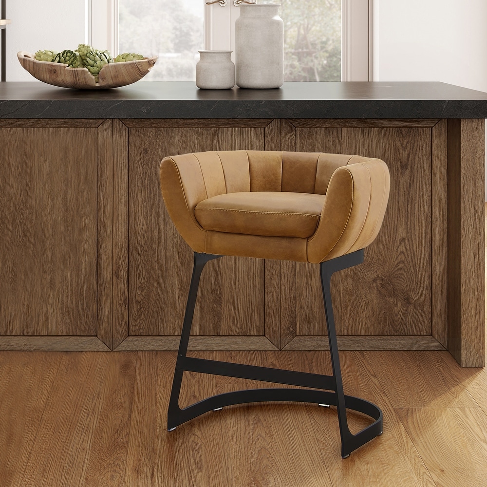 Art Leon Genuine Leather Barstool Counter Stool