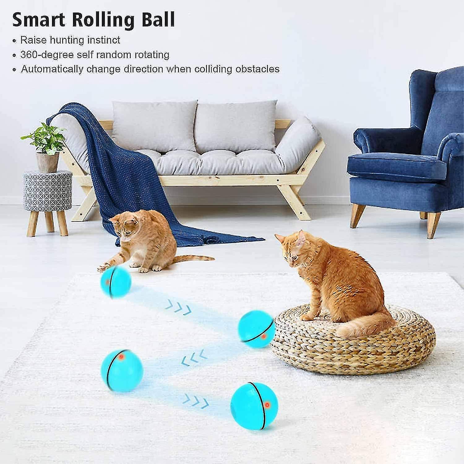 Cat Toy Toy Ball With Led Light Auto 360 Degree Rotation And Usb Charging Interactive Cat Toy For Pet