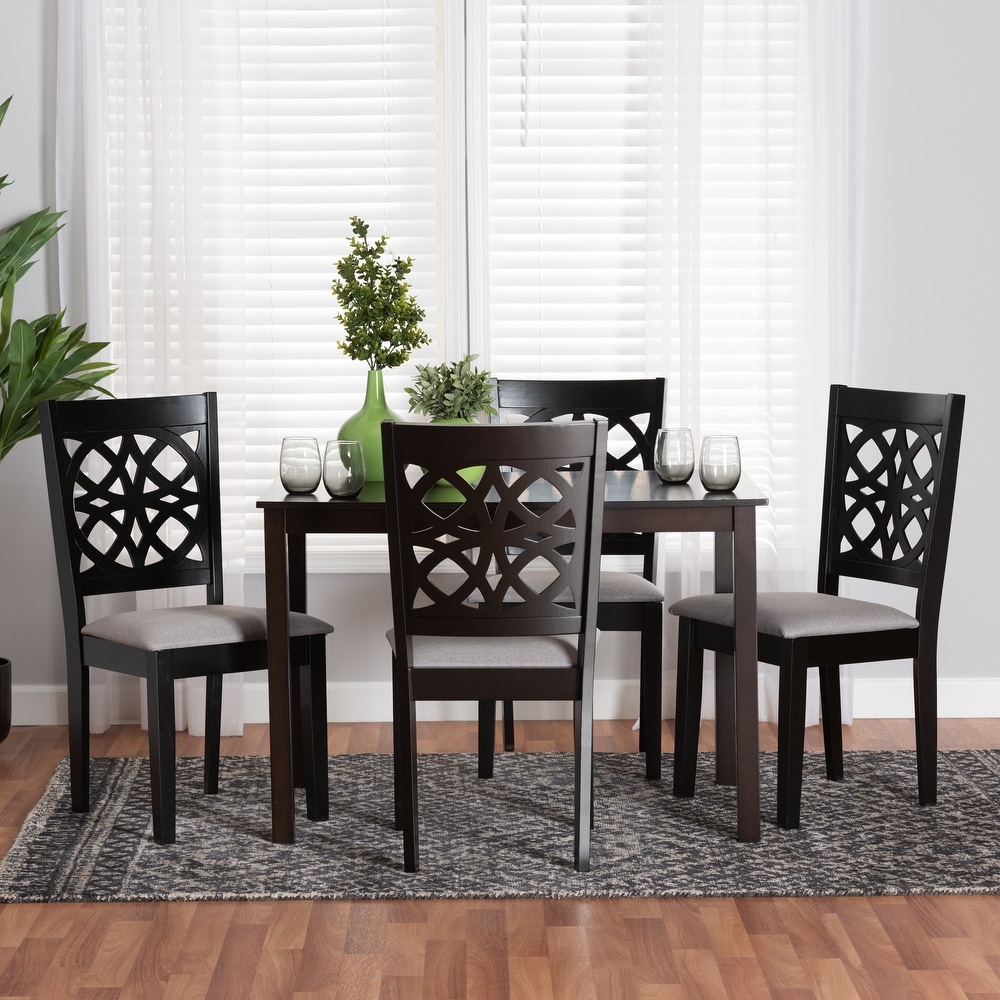 Abigail Modern styled Fabric and Wood Dining Set