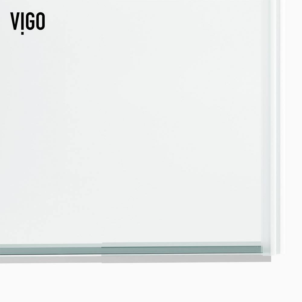 VIGO Houston 56 to 60 in. W x 66 in. H VMotion Sliding Frameless Tub Door in Chrome with 38 in. (10mm) Clear Glass VG6023CHCL6066