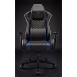 RS Gaming Davanti Faux Leather High-Back Gaming Chair， Black/Blue， BIFMA Certified