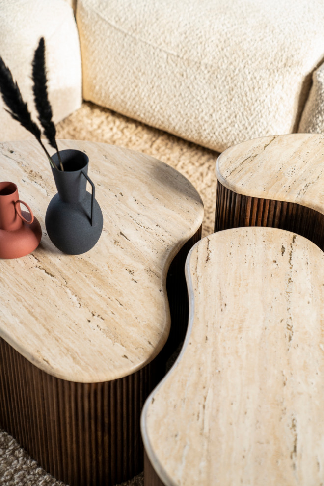 Organic Travertine Coffee Table  Eleonora Mari   Transitional   Coffee Tables   by Oroa   Distinctive Furniture  Houzz