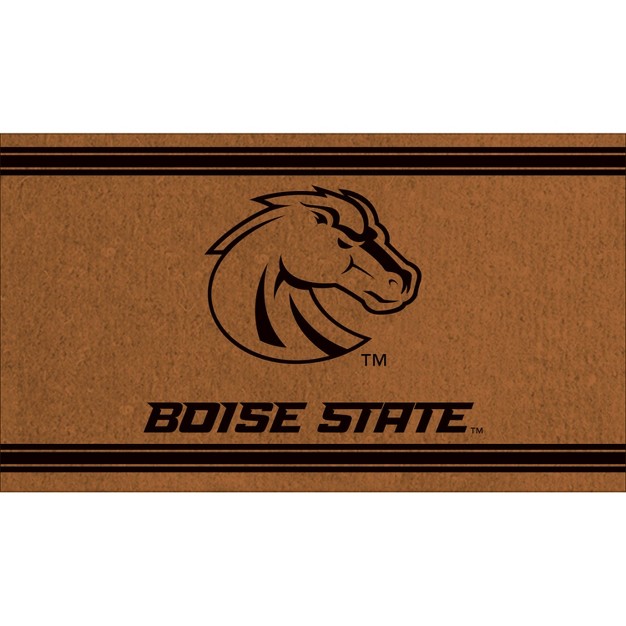 Evergreen Boise State University Logo Turf Mat Brown 28 X 16 Inches Indoor Outdoor Doormat