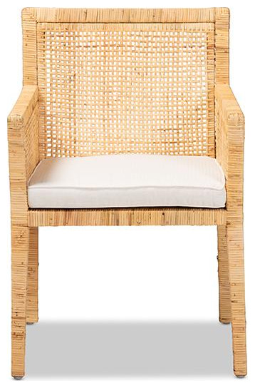 Baxton Studio Karis Modern and Contemporary Natural Finished Wood and Rattan...   Beach Style   Dining Chairs   by Baxton Studio  Houzz