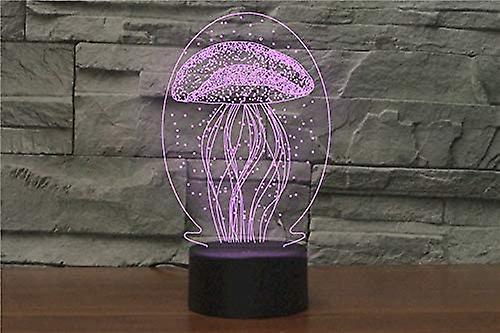 3d New Jellyfish Lamp Night Light Touch Table Desk Optical Illusion Lamps 7 Color Changing Lights Home Xmas Birthday Gift