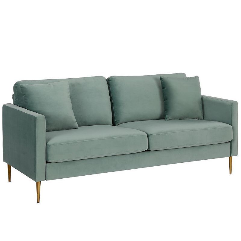 CosmoLiving by Cosmopolitan Highland Velvet Sofa with Pillows