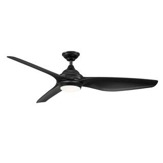 Home Decorators Collection Bachton 60 in. Integrated LED DC Motor Matte Black Ceiling Fan with Light and Remote Control YG638A-MBK