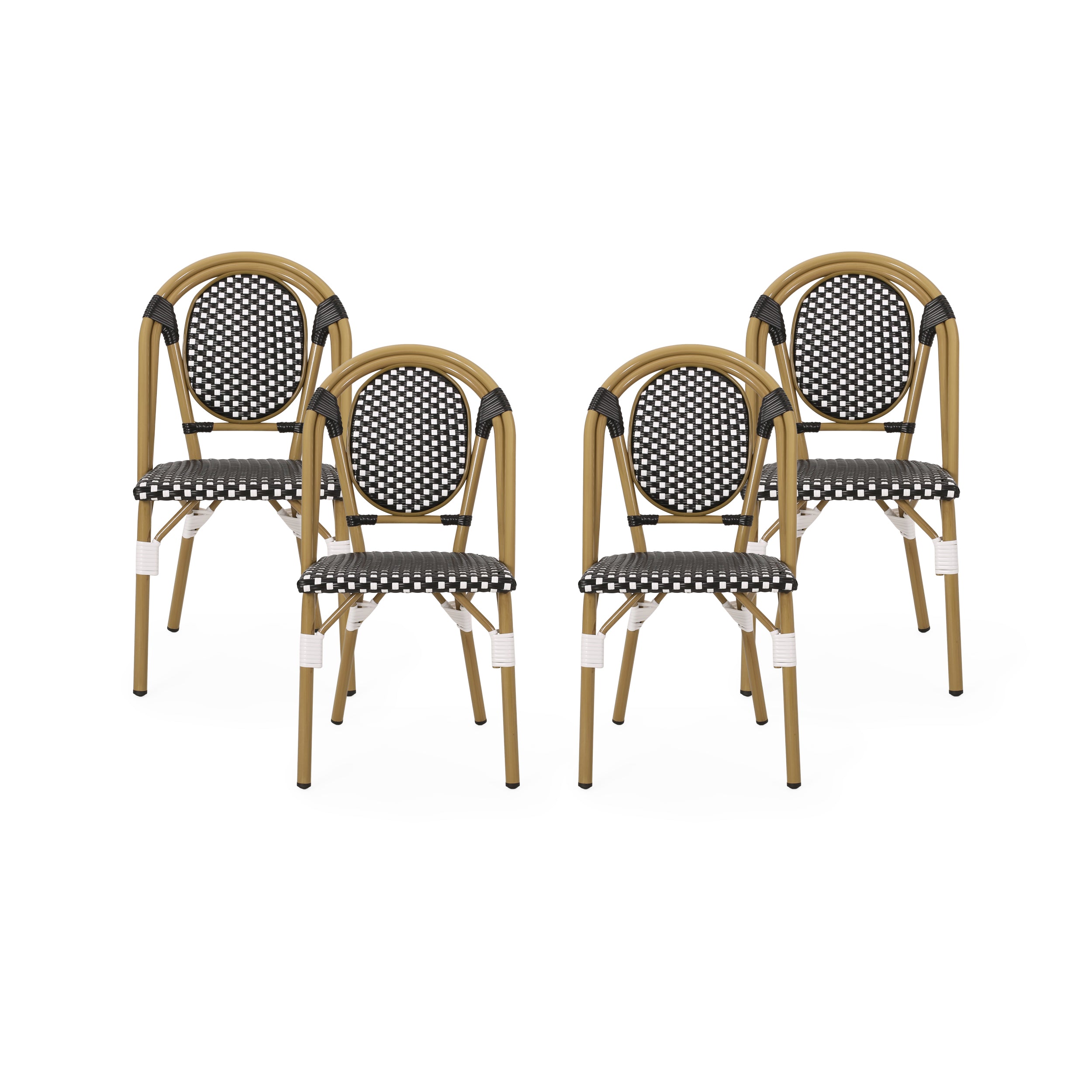 Kazaria Outdoor French Bistro Chairs (Set of 4)