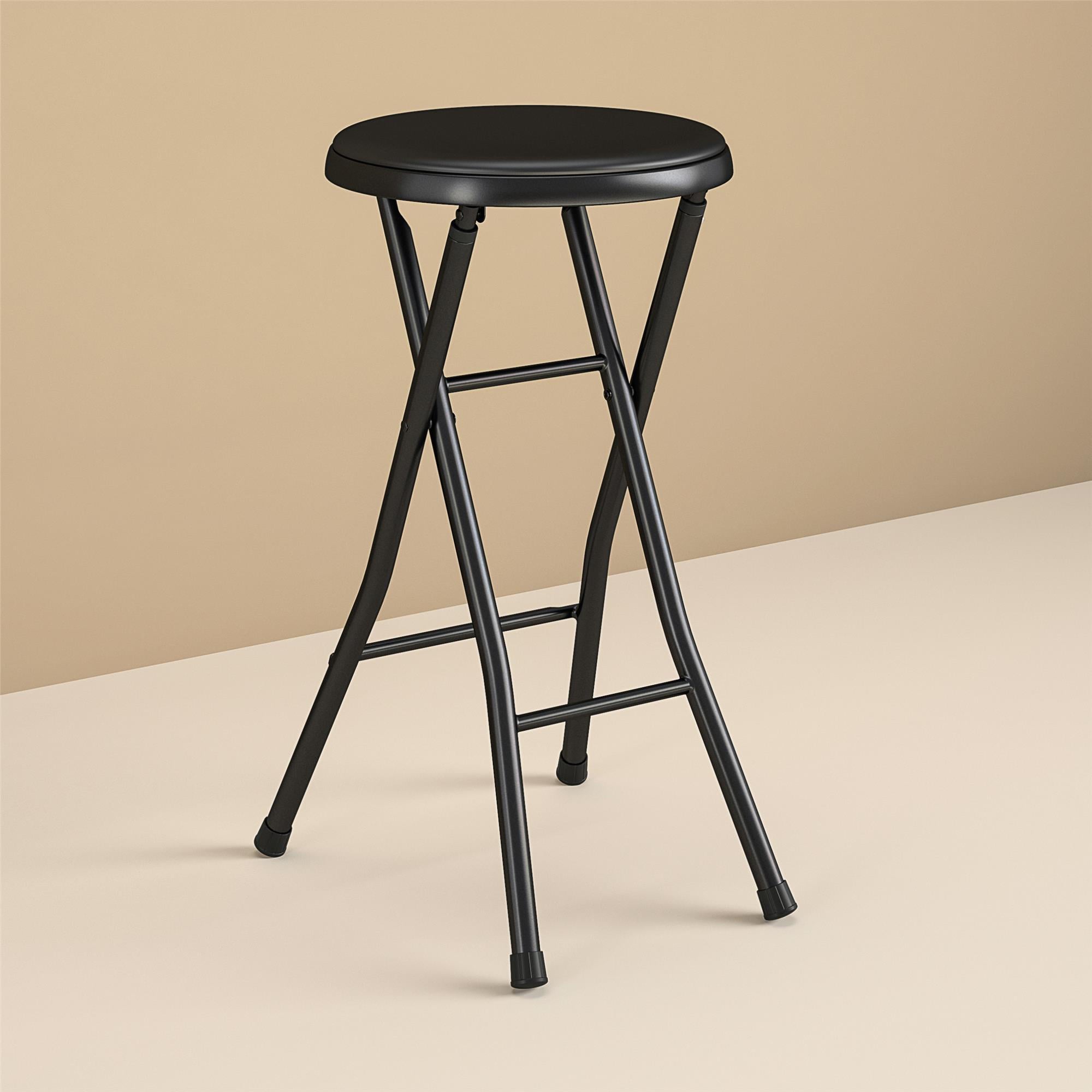 Mainstays Folding Metal Stool, Black