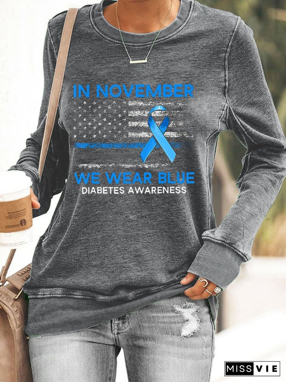 Women's In November Wear Blue Diabetes Awareness Sweatshirt