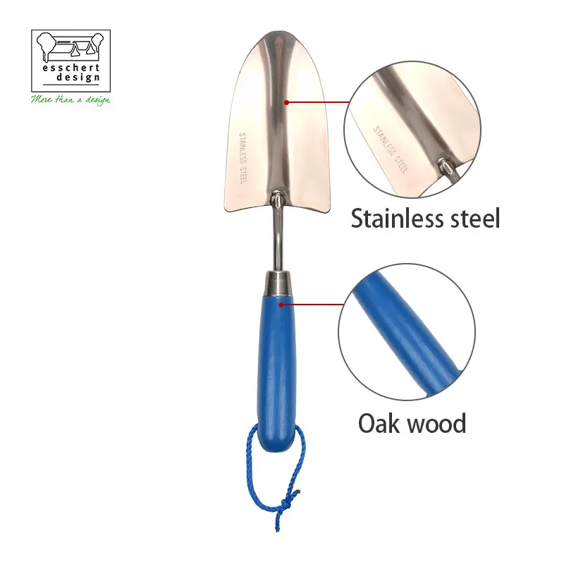 High Quality Garden Blue Handle Digging Shovel Garden Shovel Wood Handle Gardening Hand Shovel Spade