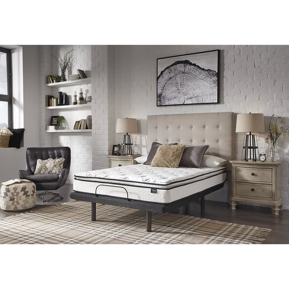 Signature Design by Ashley 10 Inch Bonnell PT Black/White 2 Piece Mattress Package