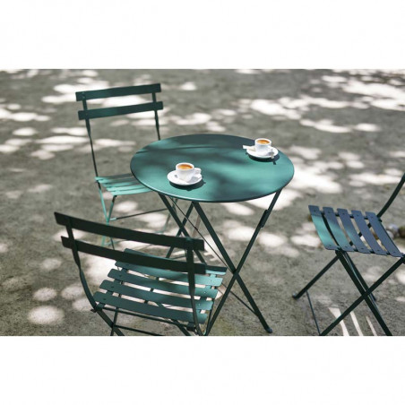 Table de jardin pliante ronde métal 2 personnes - Bistro FERMOB