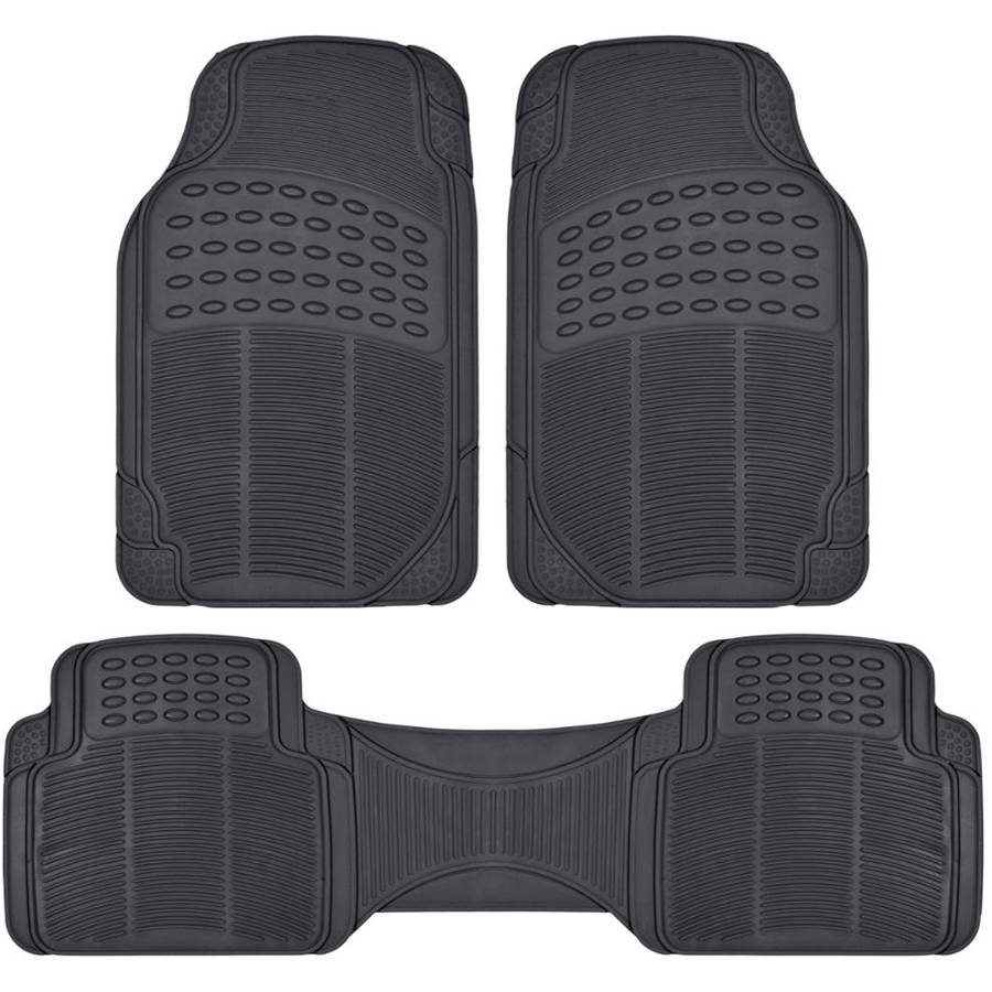 BDK Car SUV and Van Floor Rubber Mats with Cargo Trunk Mat， Heavy Duty All Weather Protection， 3 Colors