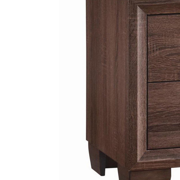 Benzara BM182749 Wooden 2 Drawer Nightstand  Mediu...