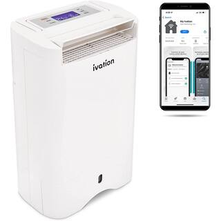 Ivation 19 Pint Wi-Fi Desiccant Dehumidifier wContinuous Drain Hose and Smartphone Control IVADDH09WIFI