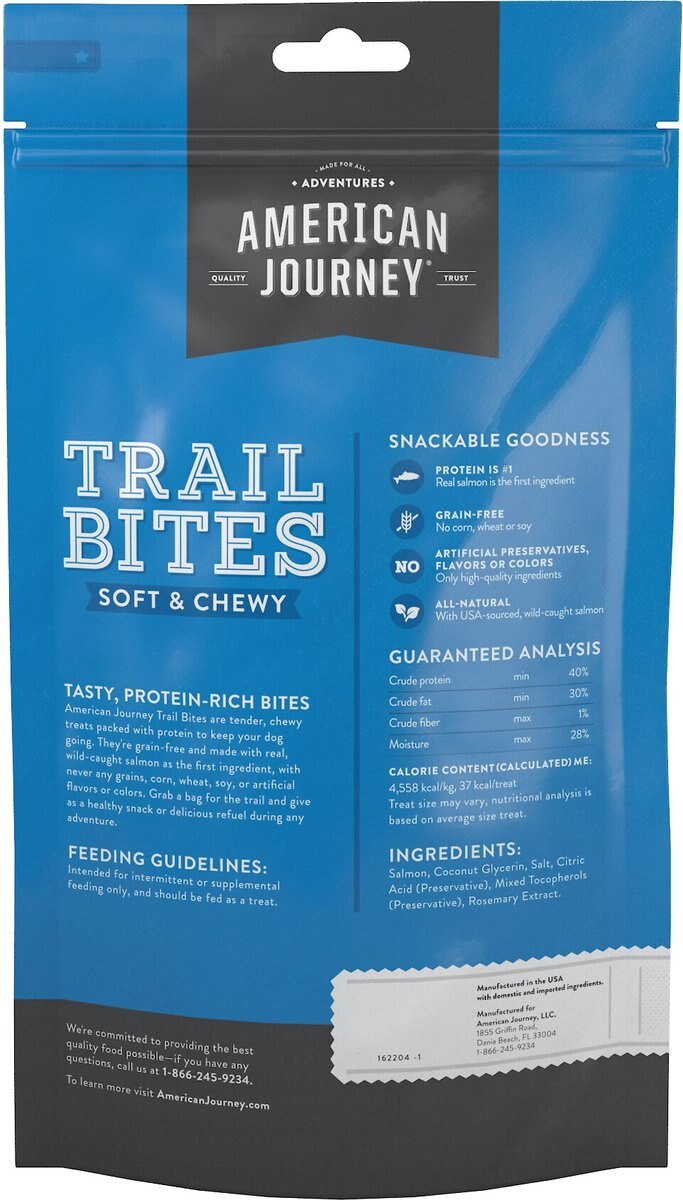 American Journey Salmon Recipe Trail Bites Grain-Free Soft and Chewy Dog Treats