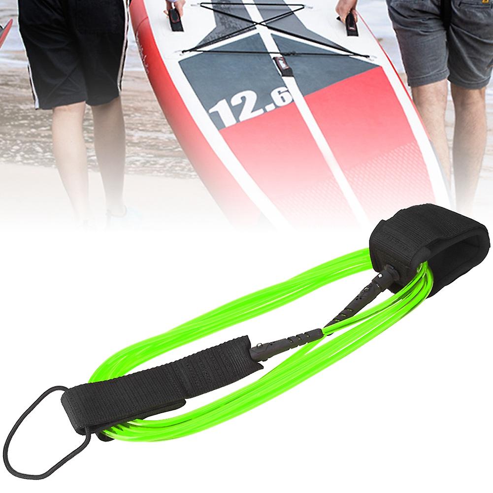 Tpu Adjustable Water Sports Foot Rope Surfing Paddle Board Ankle Spring Traction Strapwhiteandamp;green