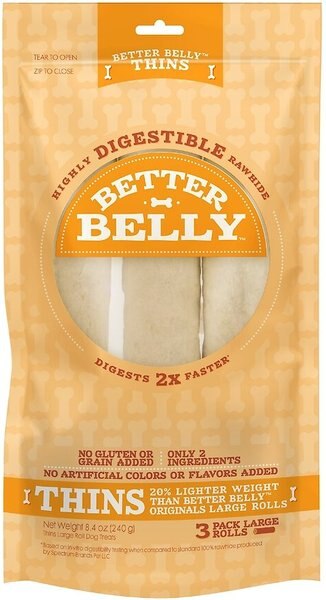 Better Belly Thins Rawhide Roll Dog Treats