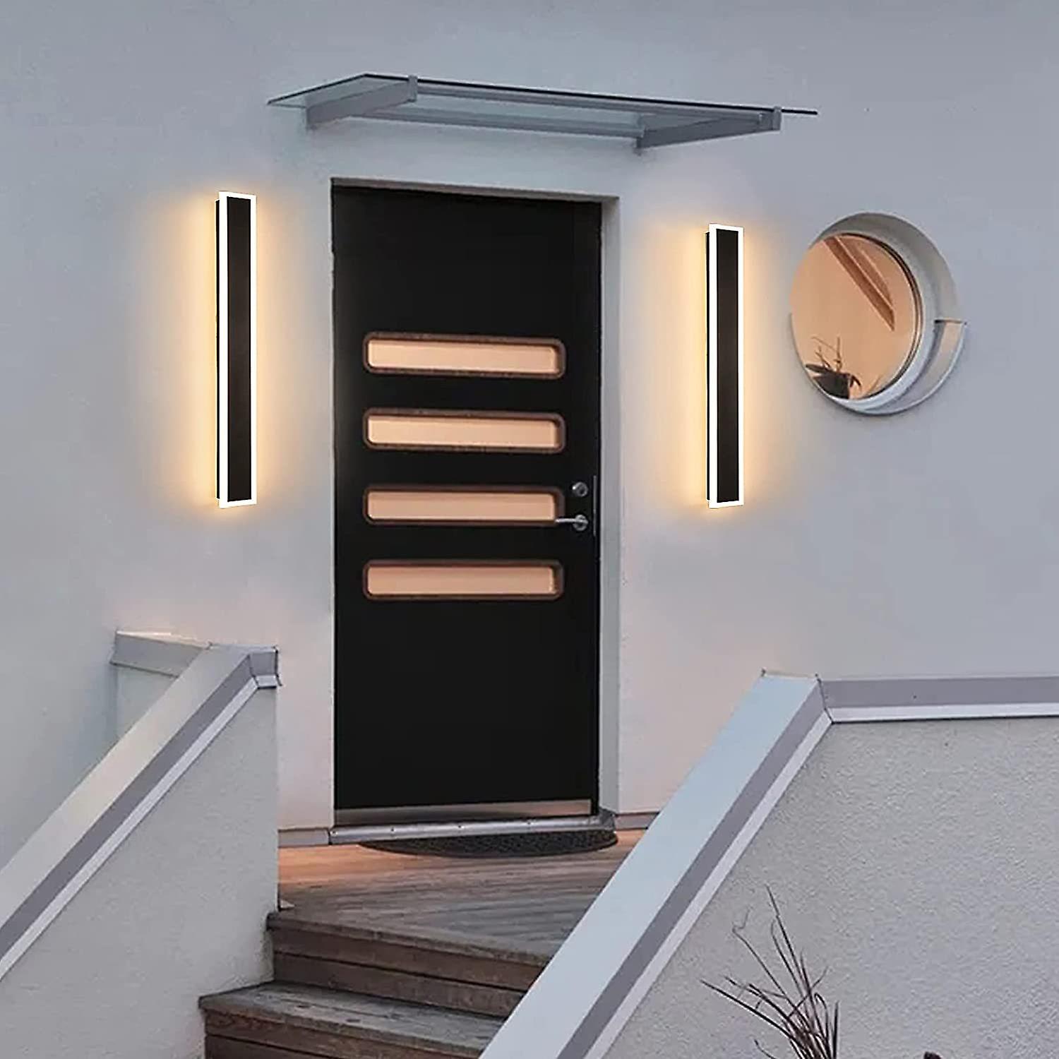 Dexusay Outdoor Wall Sconce 12w Led Modern Porch and Patio Wall Light Fixture Black Exterior Wall Lights Frosted White . Wall Lamp Watetproof Suitable F