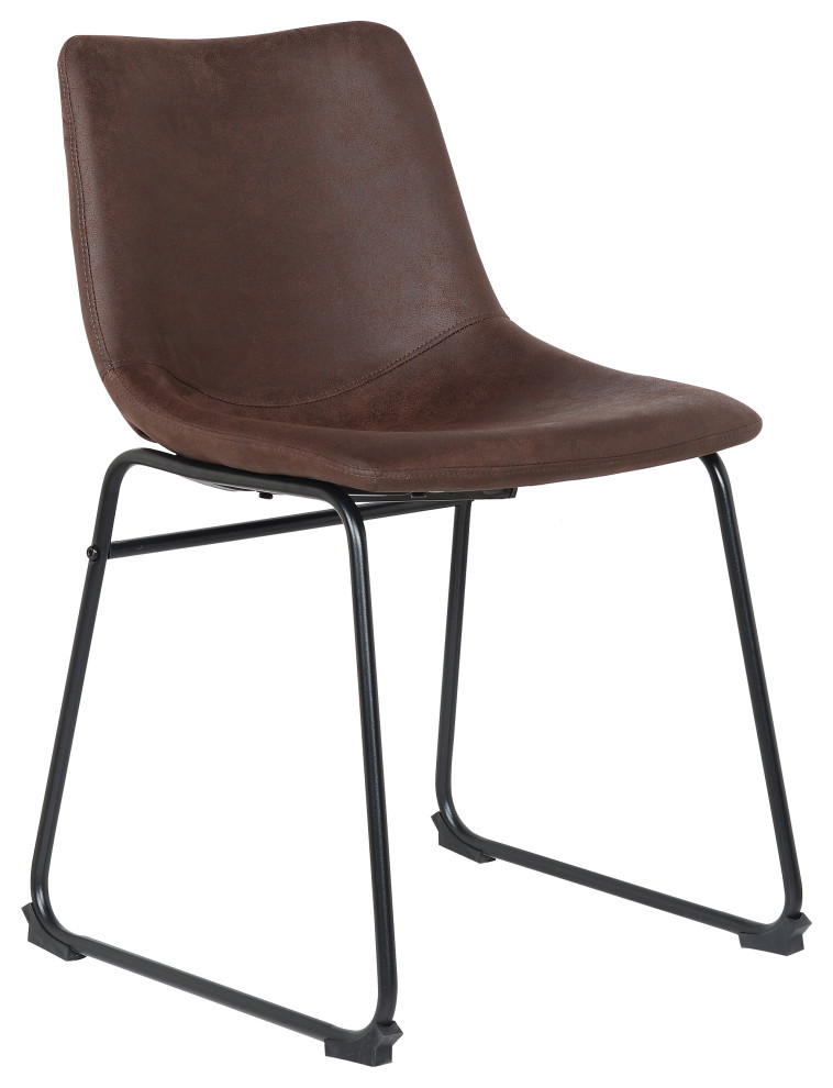 Deen Side Chair in Dark Brown (Set of 2)   Industrial   Dining Chairs   by Taiga Furnishings  Houzz