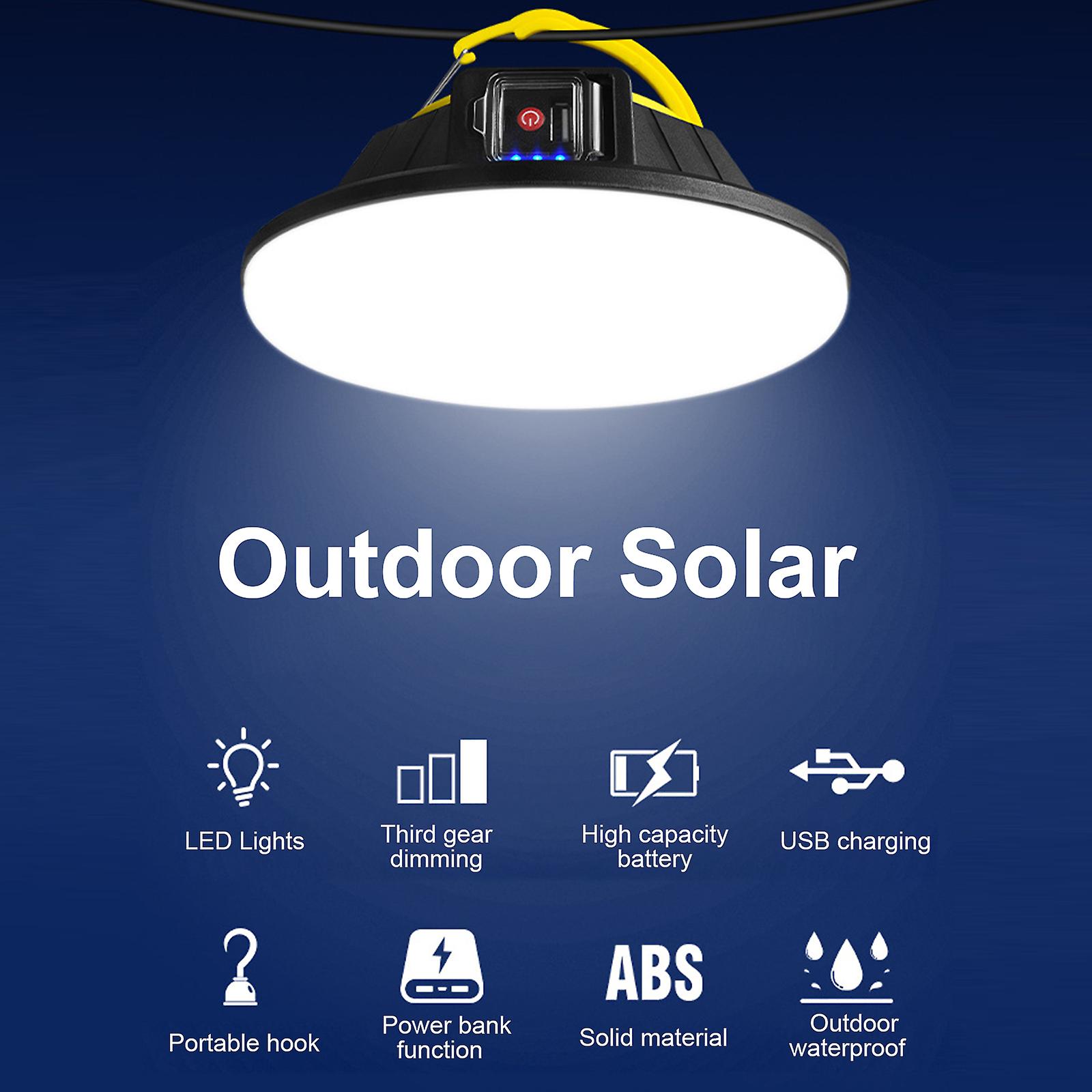 Outdoor Solar Led Lights Tent Campsite Booth Lights Emergency Lamp Home Ultra-bright Flying Saucer Lights Large With Usb Output No.277469