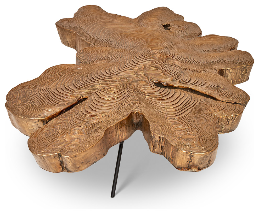 IE Series Easton Slab Coffee Table  Brass   Midcentury   Coffee Tables   by Urbia  Houzz