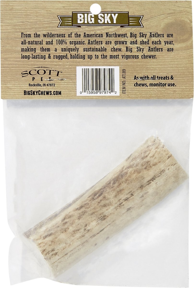 Big Sky Antler Chews Natural Elk Antler Splits Dog Chews， Small