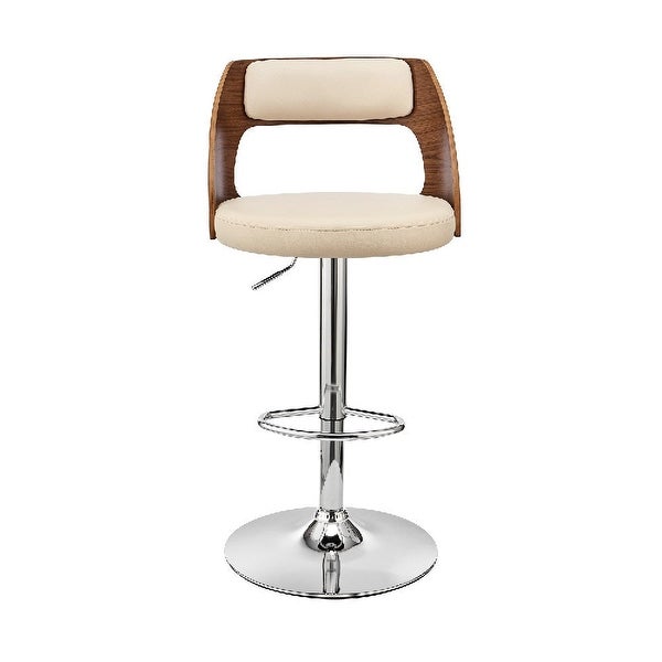 Adjustable Barstool with Open Design Wooden Back - 19 L X 19 W X 44 H Inches