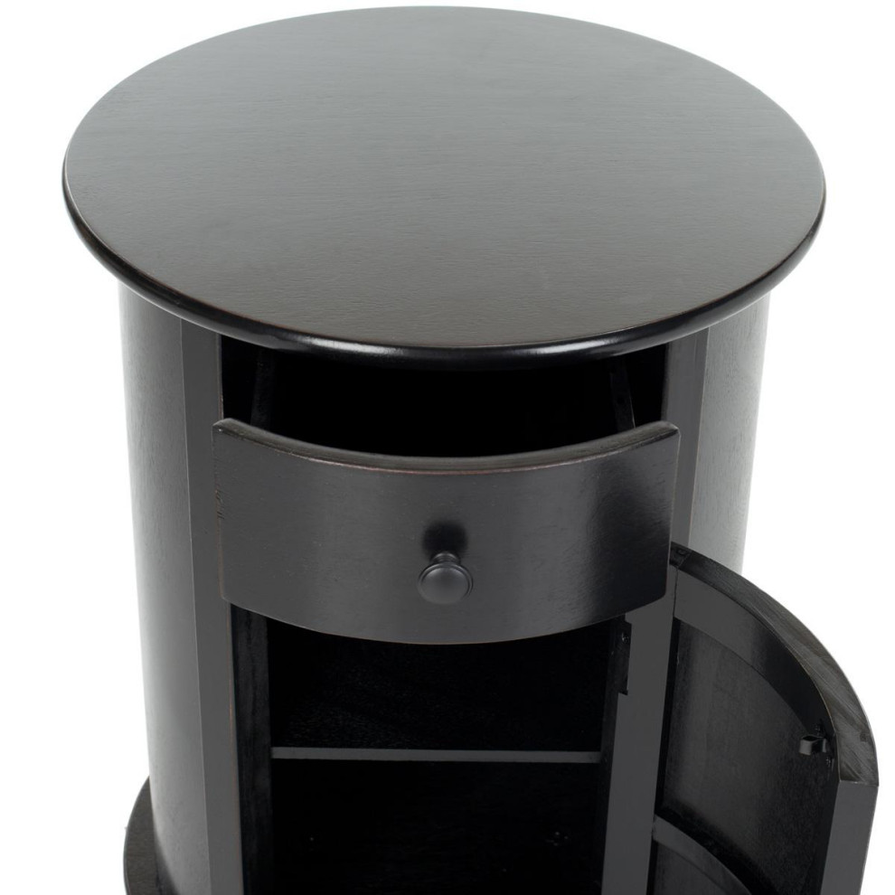 Rufus Swivel Accent Table Distressed Black   Traditional   Side Tables And End Tables   by AED Luxury Home Decor  Houzz