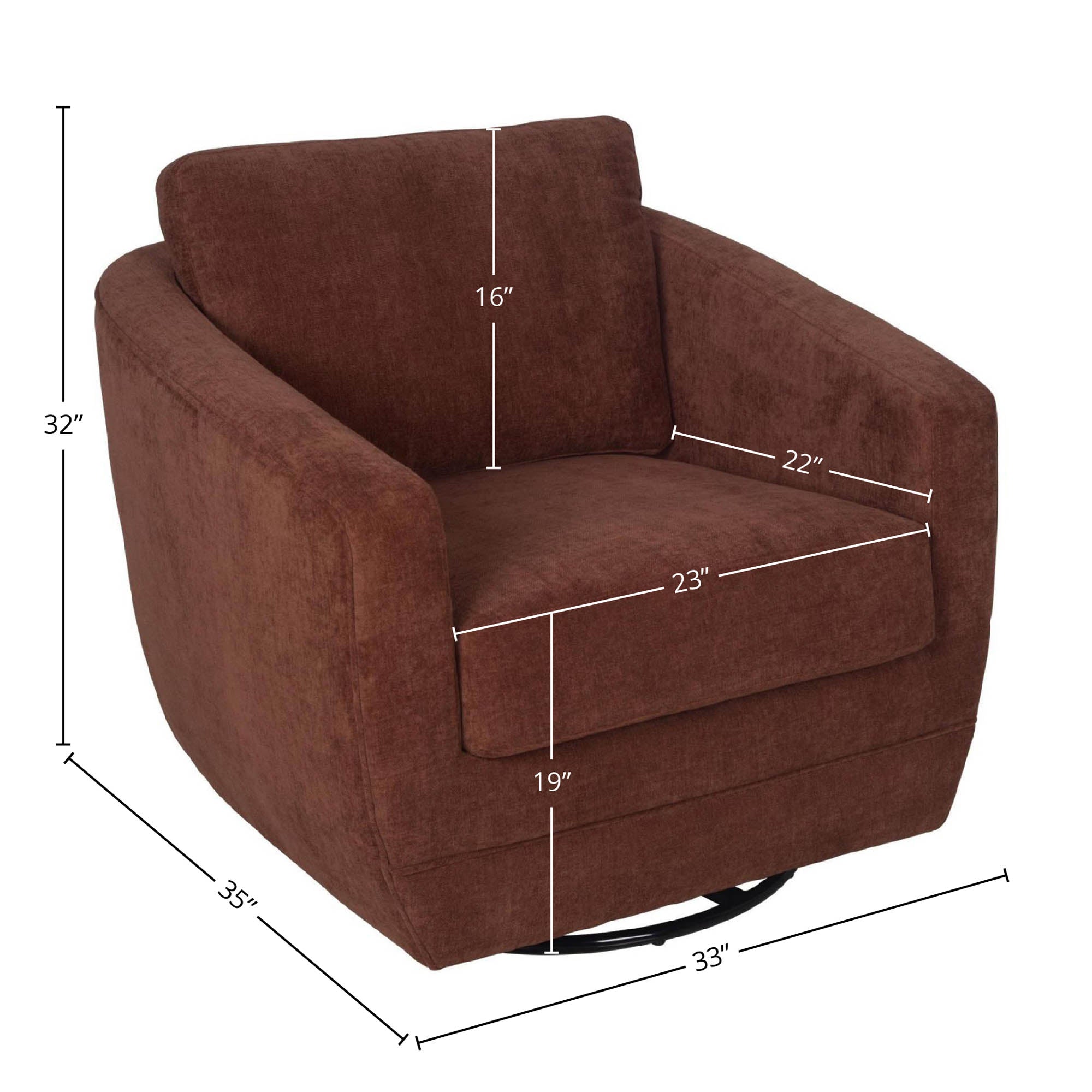 Baltimo Swivel Glider - Deep Rust