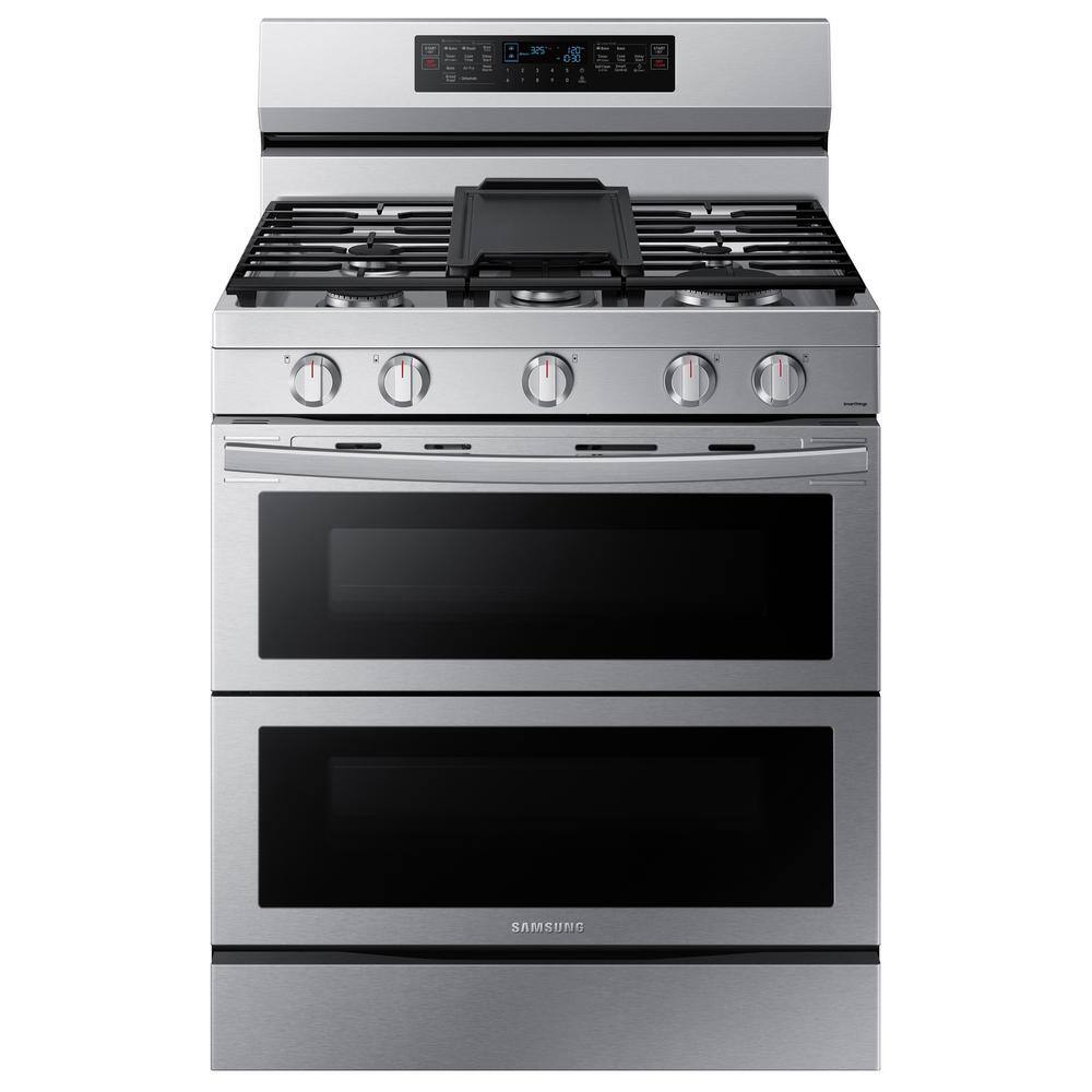  6 cu. ft. 30 in. Freestanding Smart Double Oven Gas Range with Air Fry Fingerprint Resistant in. Stainless Steel NX60A6751SS