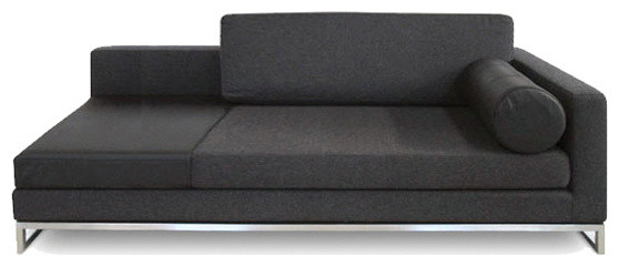 Chi Chaise Right Arm Gray Felt   Contemporary   Indoor Chaise Lounge Chairs   by HG Global  Houzz