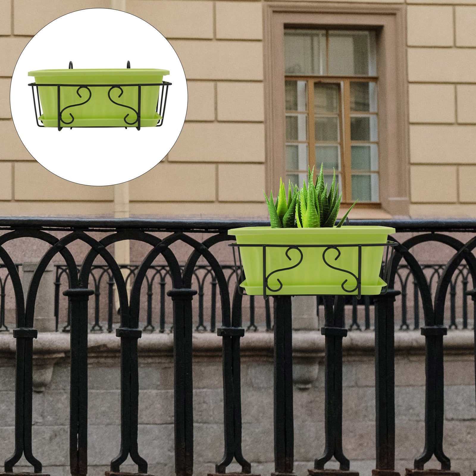 Nuolux Planter Hanging Deck Window Windowsill Balcony Flower Railing Pots Boxes Basket Rack Fence Herb Boxpot