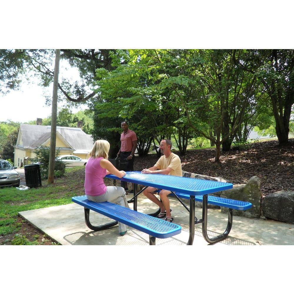 Ultra Play 8 ft. Diamond Blue Commercial Park Portable Rectangular Table PBK238-V8B