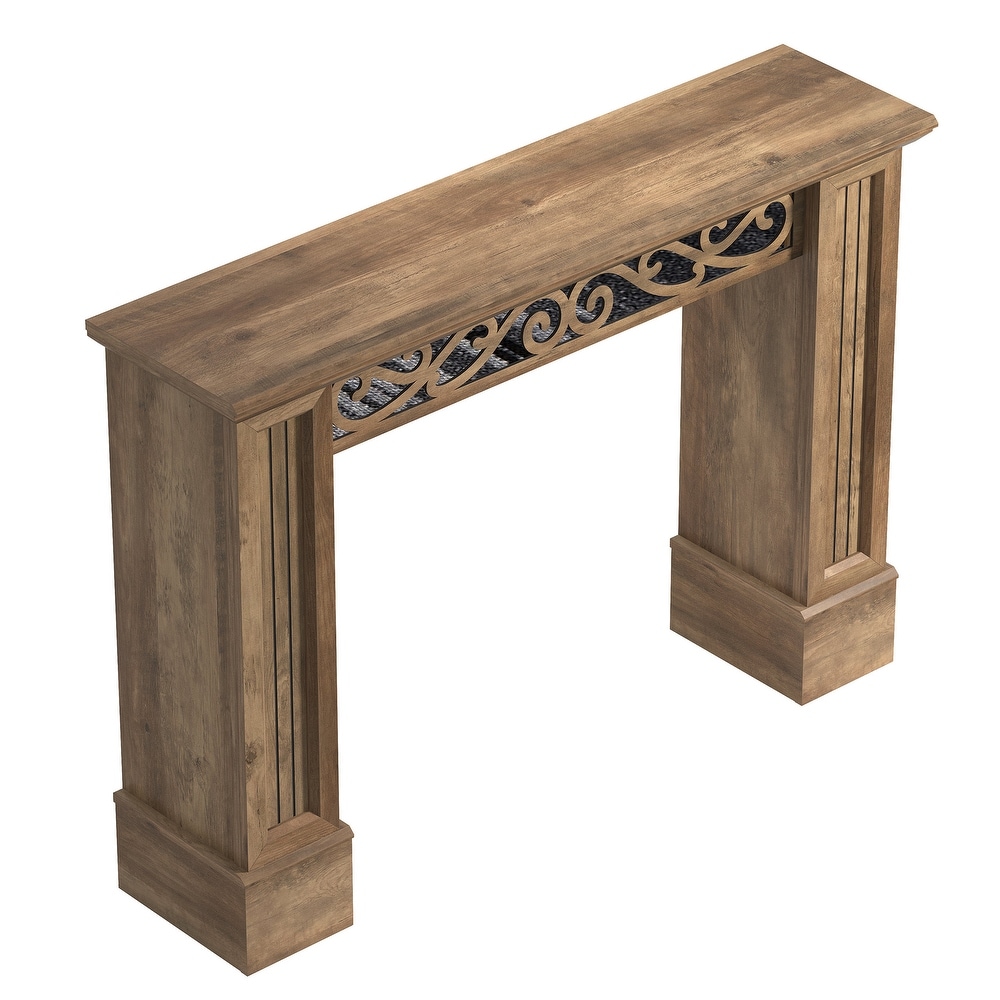 GALANO Casimo 46.5 in. Knotty Oak Rectangular Engineer Wood Console Table