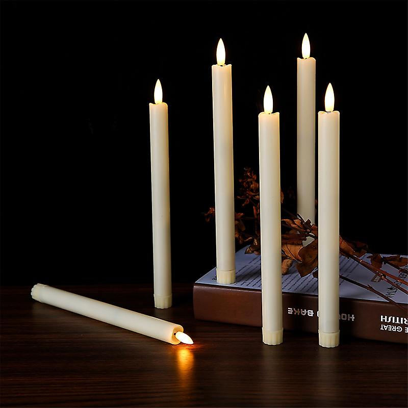 3x 25cm Electric Pillar Candle Yellow Flicker Dinner Table Light Remote Control Timing Atmosphere Lamp For Wedding Party Event