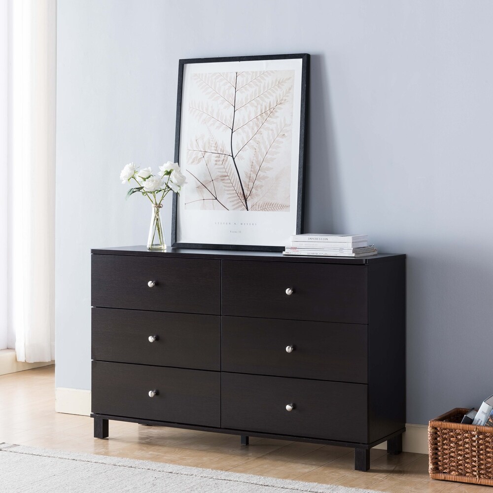 6 Drawer Dresser wtih Cutout Curved Handle