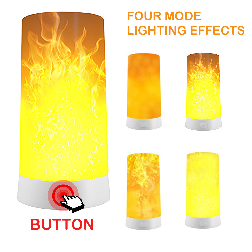 Flame Effect Flickering Flame LED Lamp with 3 Modes， Pack of 2