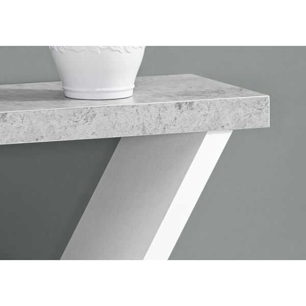 Accent Table， Console， Entryway， Narrow， Sofa， Living Room， Bedroom， Grey And White Laminate， Contemporary， Modern