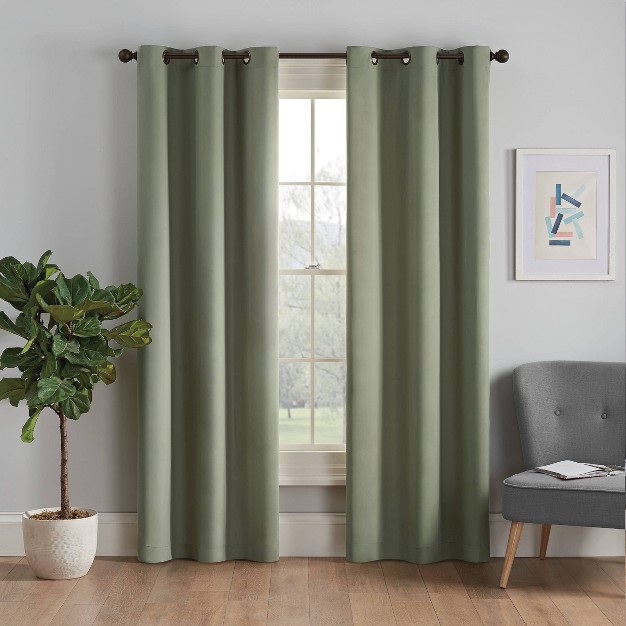 1pc Blackout Thermaback Microfiber Window Curtain Panel Eclipse