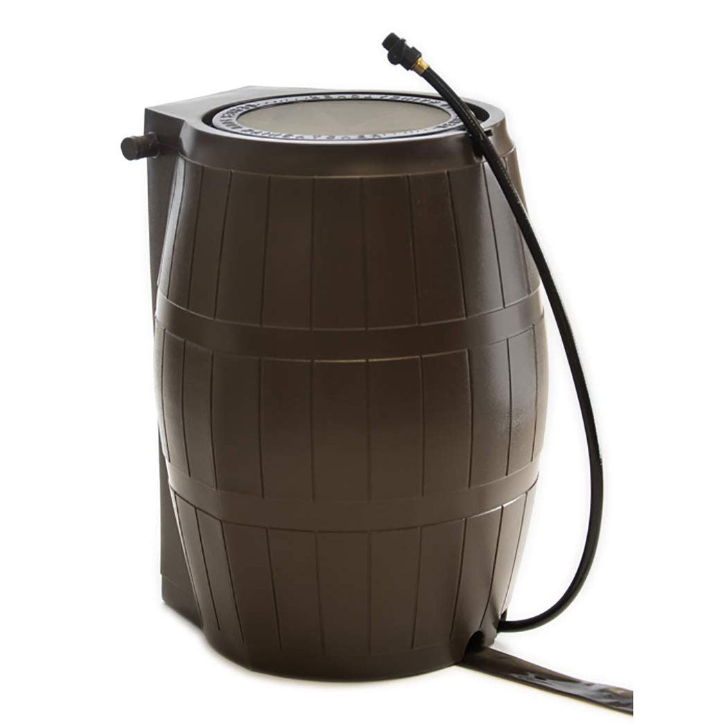 FCMP Outdoor RC4000 45-Gallon Rain Water Catcher Barrel， Brown (2 Pack)