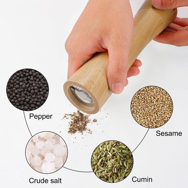 Wooden Salt and Pepper Grinder Mills Shaker with Adjustable Coarseness