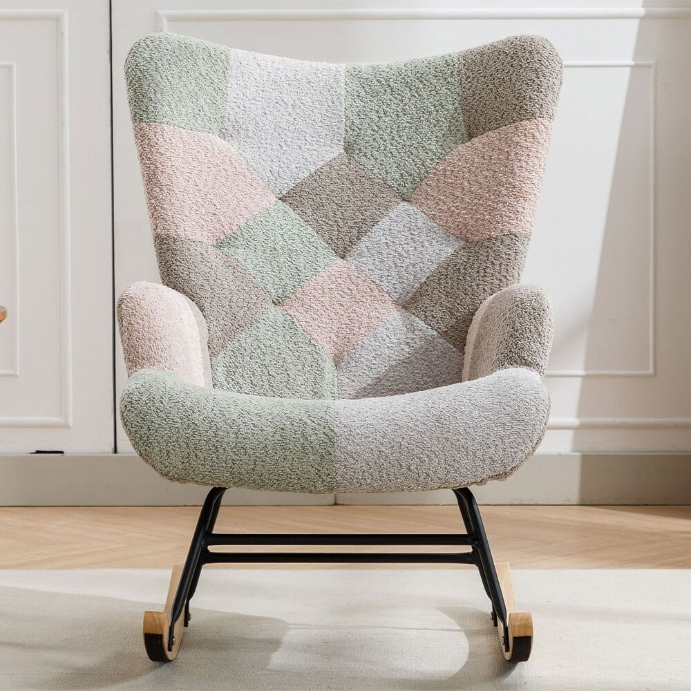 Accent Rocking Chair  Upholstered Nursery Glider Rocker