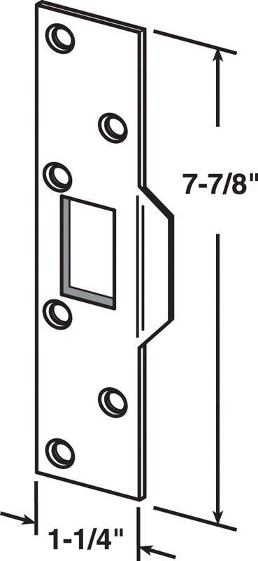 Prime-Line 8 in. H X 1.25 in. L Brass-Plated Steel Maximum Security Deadlatch Strike