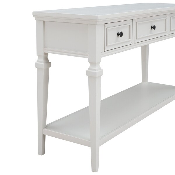 Console Table with Three Top Drawers and Open Style Bottom S