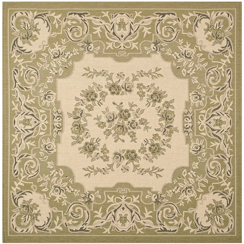 Safavieh Courtyard Aubusson Framed Floral Indoor Outdoor Rug